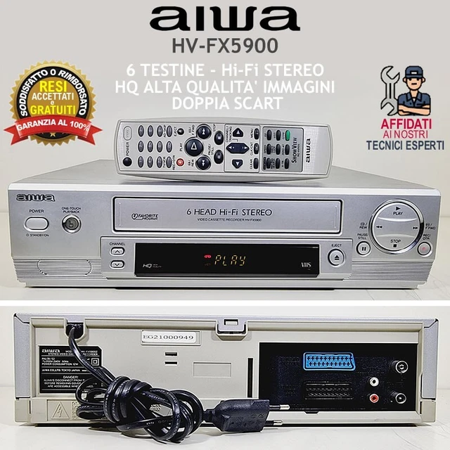 Aiwa HV-FX2000U VCR Plus VHS Video Cassette Recorder Player Hi-Fi Stereo 4 Head