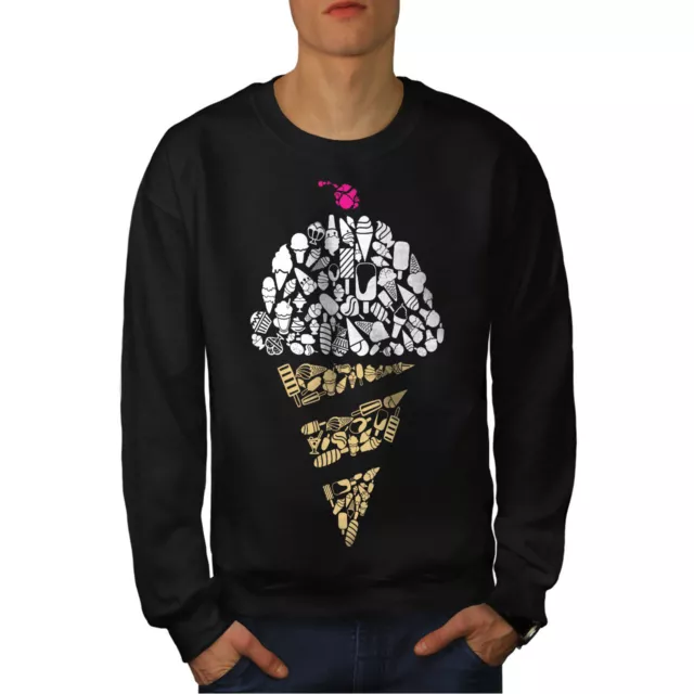 Wellcoda Ice Cream Art Cold Food Mens Sweatshirt,  Casual Pullover Jumper