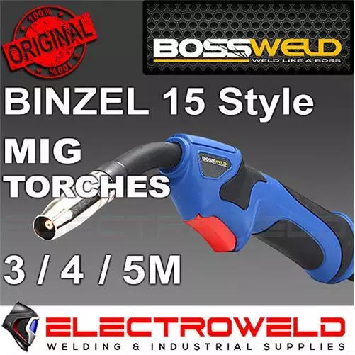 BOSSWELD Binzel Style BZ15 MIG Torch 180A Welding Gun 3m 4m SB15 MB15 BZL15 Euro