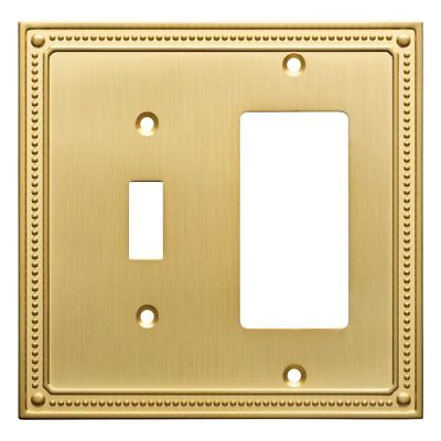 Franklin Brass W35063-BB Beaded Single Switch / GFCI Brushed Brass Cover Plate