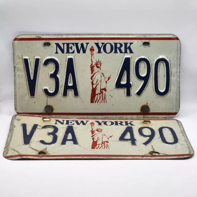 1986 New York license plate pair V3A 490