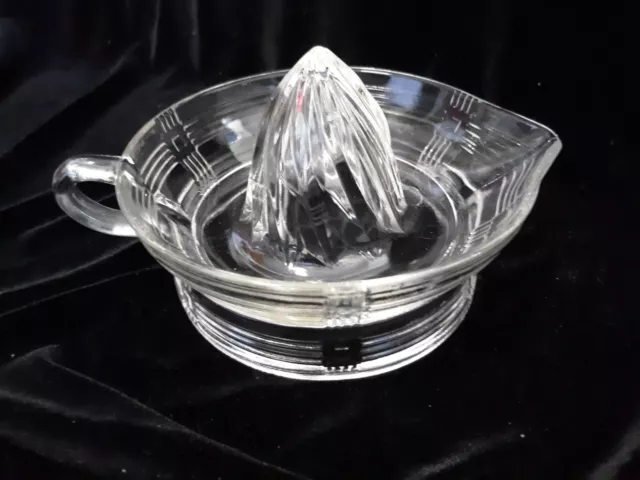 Vintage Hazel Atlas Clear Ribbed Depression Glass Large Citrus Juicer Reamer