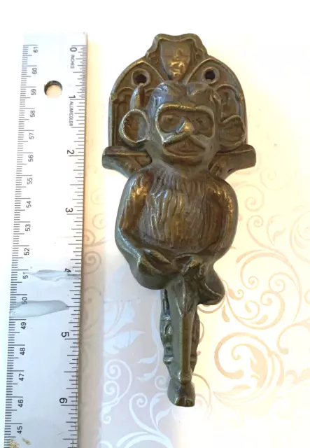 Vintage Brass  Gothic Monkey Grotesque Gargoyle Door Knocker