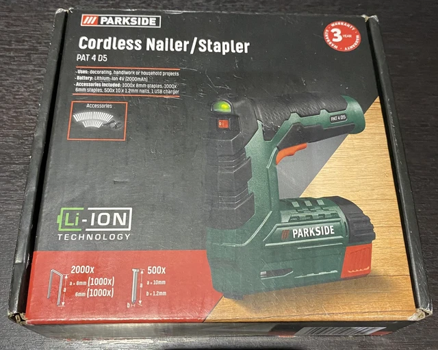 PARKSIDE PAT4D5 4V Cordless Nailer Stapler Gun £30.00 PicClick UK