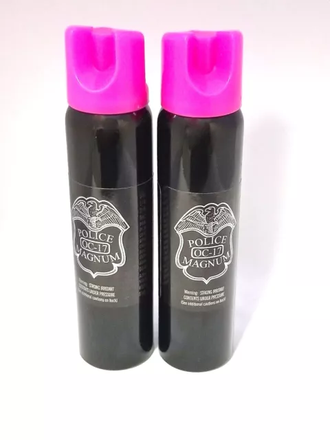 2 Police Magnum 5oz H Pink Safety Lock pepper spray Protection CLOSEOUT SALE