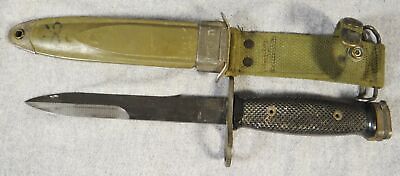 Vintage Original US Military M-7 BOC Bayonet Knife with U.S.M8A1 VIZ Scabbard