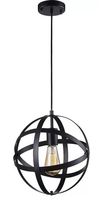 SereneLife Home Lighting Fixture - 11.8” in Diameter Metal Dome Sphere Pendant