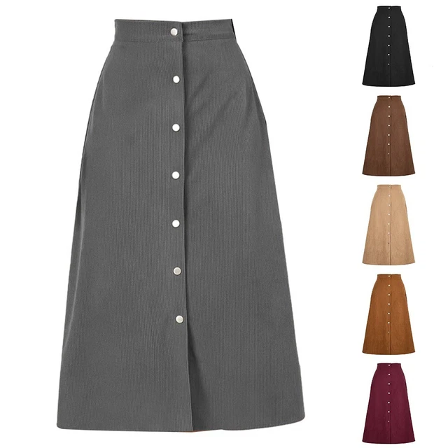 JUPE C TEL MARRON taille haute poitrine simple automne et hiver