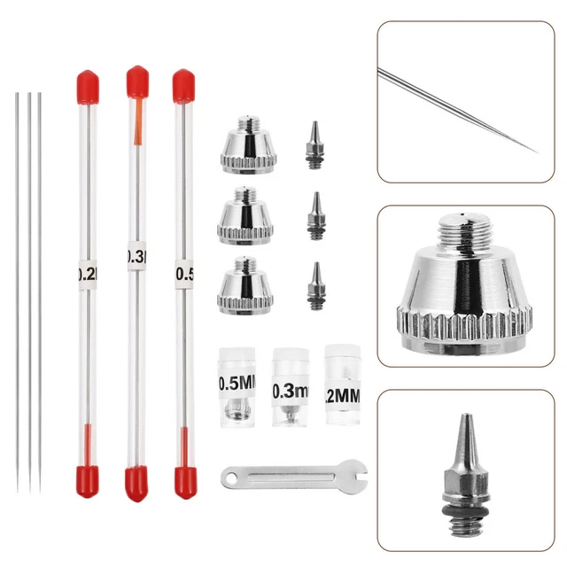 10 teile/satz 0. 3 mm Airbrush-Düse Airbrush-Malmaschinenaufsatz Airbrush-Spitze