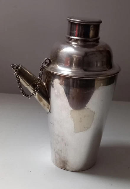 Shaker à Cocktail Ancien En Métal Argenté - Collection Bar - Taches à Nettoyer