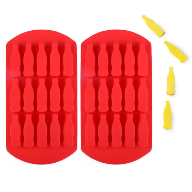 2 Pack Coca Cola Glass Bottle Ice Cube Tray, Coke Cola Silicone Mold