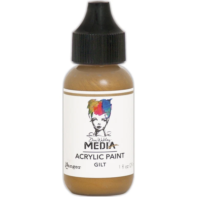 Pintura acrílica metálica Dina Wakley Media 1 oz dorada -MDQM-54139