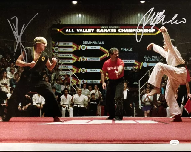 Ralph Macchio William Zabka Signed 16x20 Karate Kid Face Off Photo JSA ITP