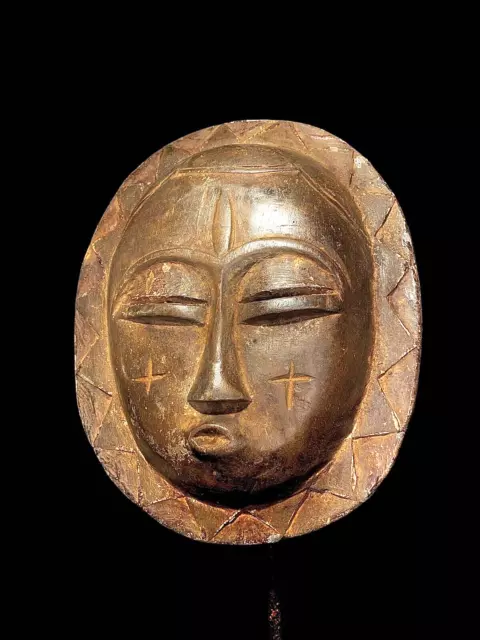 African Face Mask African Tribal Art Wooden Baobab Wood Guro Tribe Mask-5005