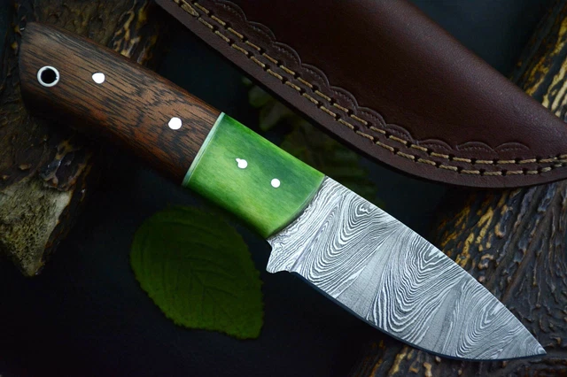 Custom 7.4" OAL Hand Forged Damascus Steel Hunting Knife Handmade, (D967-K) 2