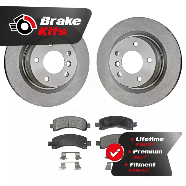 Rear Disc Brake Rotor Semi-Metallic Pad Kit For 2003-2017 Chevrolet Express 3500