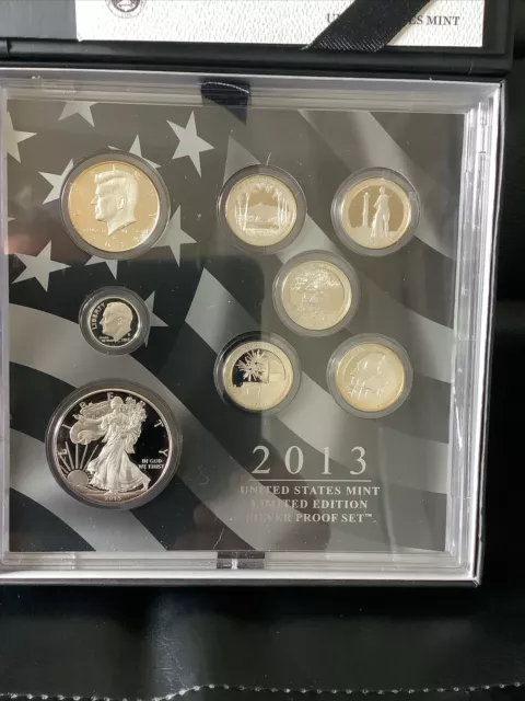 2013 United States Mint Limited Edition Silver Proof Set W/Box & COA