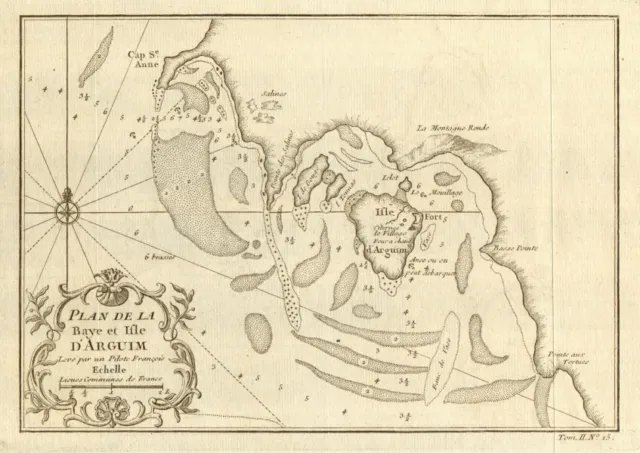 'Plan de la Baye & Isle d'Arguim'. Mauritania. Arguin island. BELLIN 1746 map