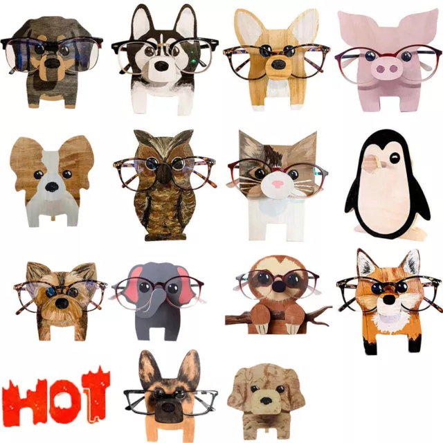 Creative Eyeglasses Holder Eyes Glasses Display Animal Sunglasses Wooden Stand!