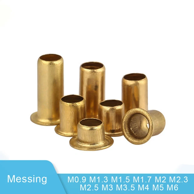 M0.9-M6 rivetti cavi in ottone VIAS Rivet dadi foro passante rivetti occhielli cavi