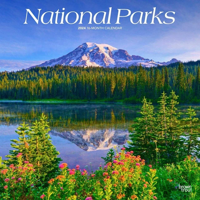 NATIONAL PARKS 2024 12x24" Monthly Square Wall Calendar 16.99 PicClick