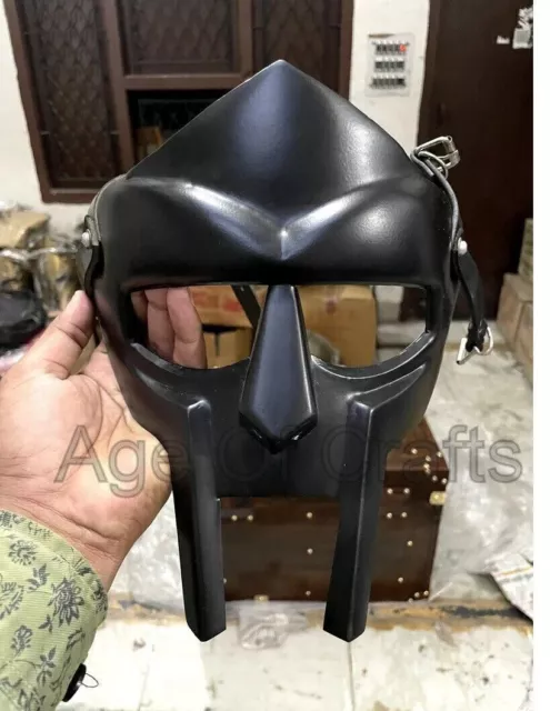 Medieval MF Doom Gladiator Mask Mad Villain Golden Finish Brass Face Armour gift