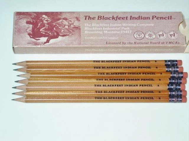 VINTAGE THE BLACKFEET Indian Pencil (7) Sharpened Pencils In Original