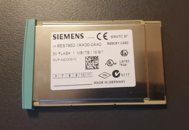 6ES7 952-1KK00-0AA0 Siemens S7, MEMORY CARD S7-400,  5V FLASH-EPROM, 1 Mbyte