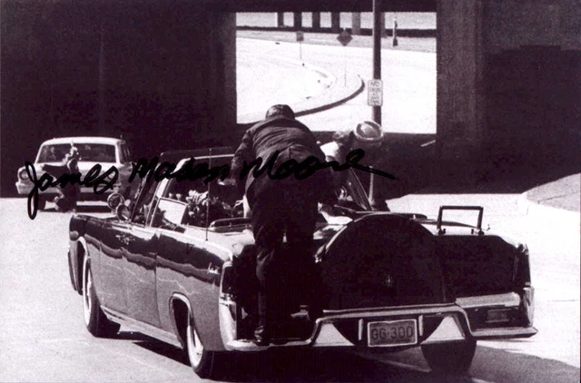 James Mason Moore Signed 4x6 Photo John F Kennedy Assassination Witness JFK Auto