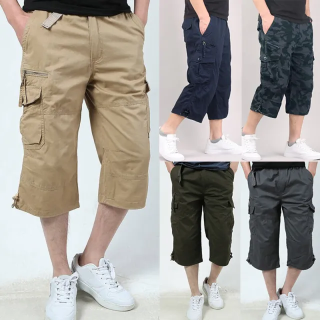 Shorts Pour Hommes Shorts Cargo Pantalons De Combat 3/4 Longs Pantalons Courts .
