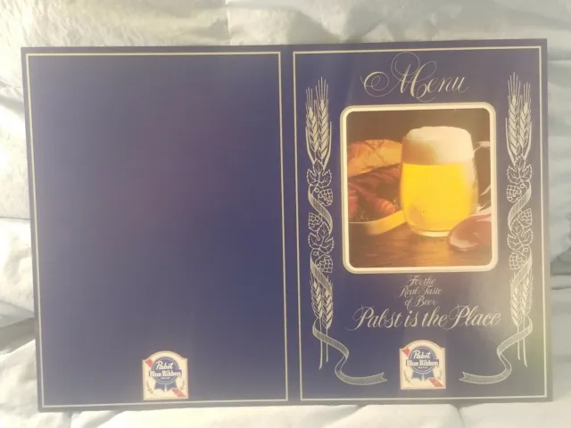 Vintage Pabst Beer Advertising Menu Sign 1981 "Enjoy The Real Taste Of Beer"