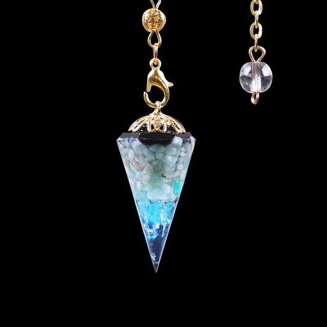 Natural Quartz Crystal Pendulum Chakra Reiki Healing Pendant Stone Chain Scrying