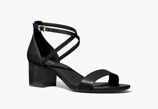 Michael Kors Serena Flex Black Leather Sandal Women's sizes 5-11/NEW!!!