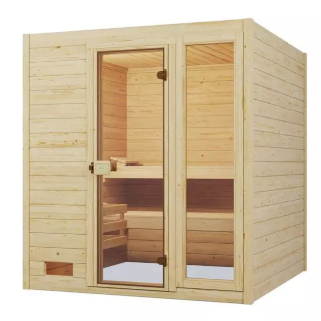 Weka Massivholzsauna VALIDA mit Fensterelement Gr. 1 B189 x T189 2