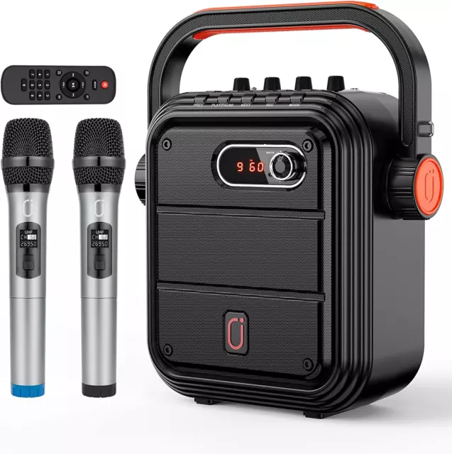 Bocina Grande Para Fiesta Con Sistema Karaoke Microfono Luces Portatil Bateria..