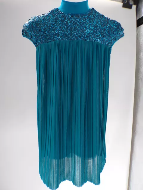 Dance  Costume Curtain Call E2240 Teal Large Child Lyrical Sequin Contemporary S