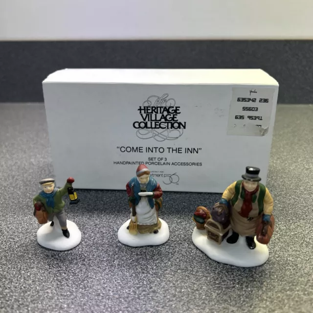 Dept 56💕 Heritage Dickens Village Series "Come Into The Inn" #5560-3 Set Of 3
