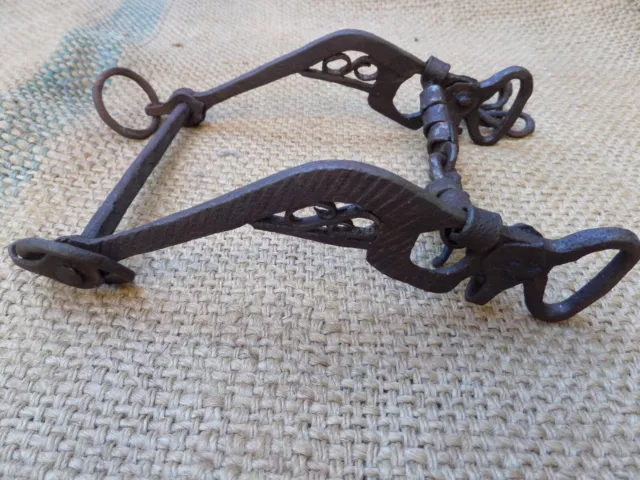 Decorated Antique Ottoman Empire Wrought Iron Horse Harness Bit Hand Forged