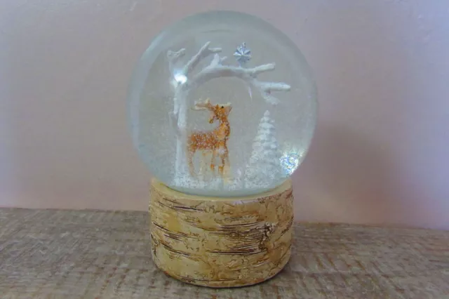 Splendido globo da neve cervo di Natale stretto a mano Betlemme stella bosco bosco - Regalo