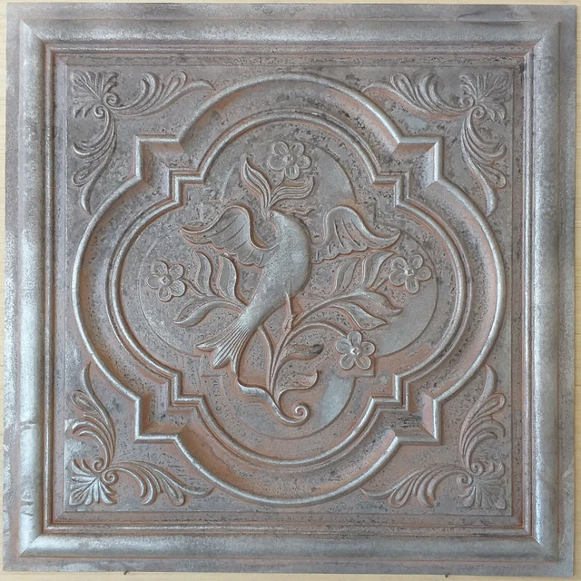 Drop in Ceiling tiles faux tin weathered iron decor wall panels PL39 10pcs/lot