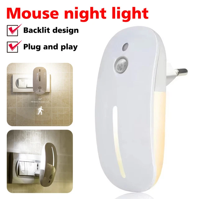 LED PIR SMART Sensor Night Light Bathroom Lamp Lighting Bulb EU Plug In ...