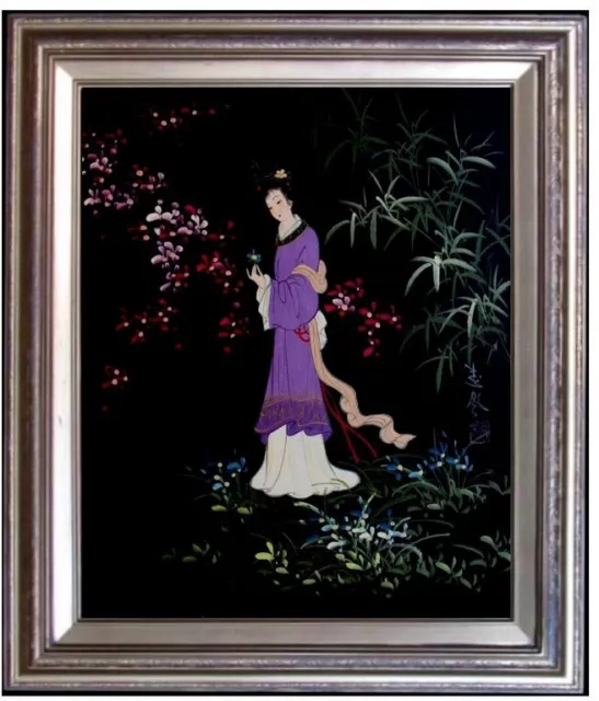 Framed, Portrait of an Ancient Chinese Lady, Hand Painted Oil Painting, 16x20in