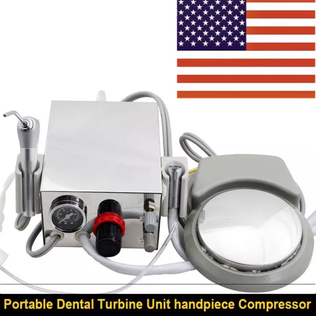 Dental Portable Air Turbine Unit 2 Holes work with Compressor 3 Way Syringe NEW