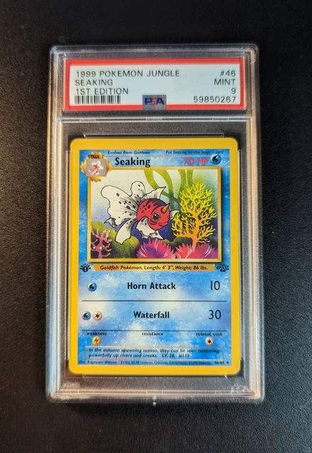 1st Edition Seaking 46/64 - WOTC Jungle Pokemon Card - PSA 9 MINT