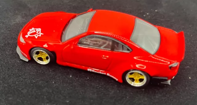 Nissan Silvia (S15) Rocket Bunny, in red, 1:64 scale model, Mini GT, MGT00527