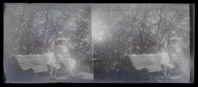 Vintage PL28L8n4 Amateur Glass Plate Photo Family c1930 NEGATIVE Stereo