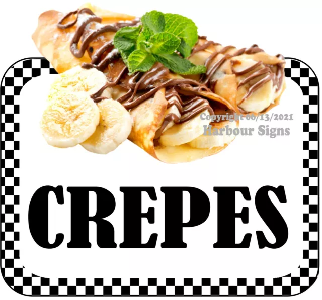 Crepes DECAL Food Truck Concession Vinyl Sign Sticker bw