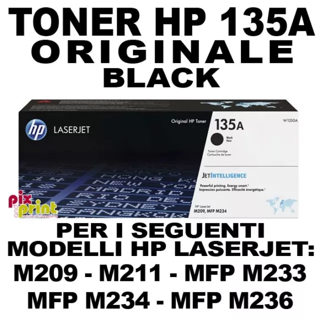 HP 135A TONER ORIGINALE NERO - W1350A - LaserJet M209dw M211dw M234dw M236dw