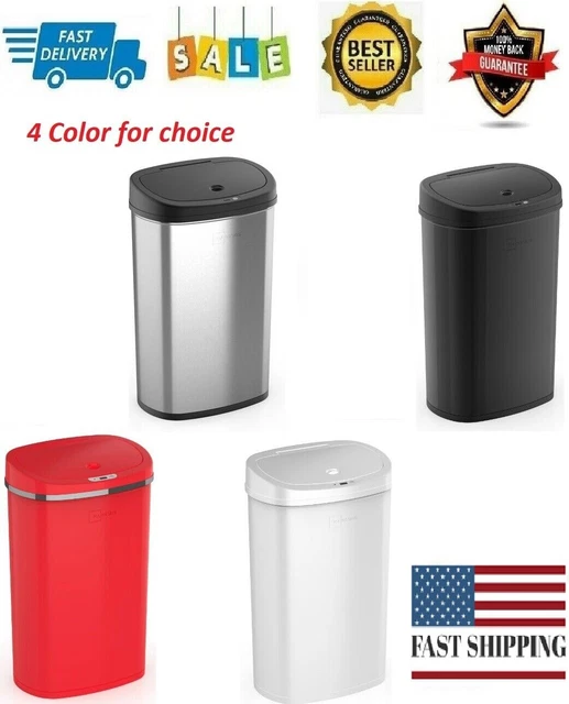 MOTION SENSOR TRASH Can 13 Gallon Garbage Touchless Automatic Stainless ...