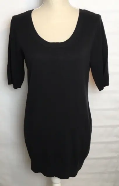 Motherhood Maternity Size Medium Black Short Sleeve Scoop Neck Tunic Sweater NWT